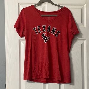 Texans Red V-Neck Women's Tee